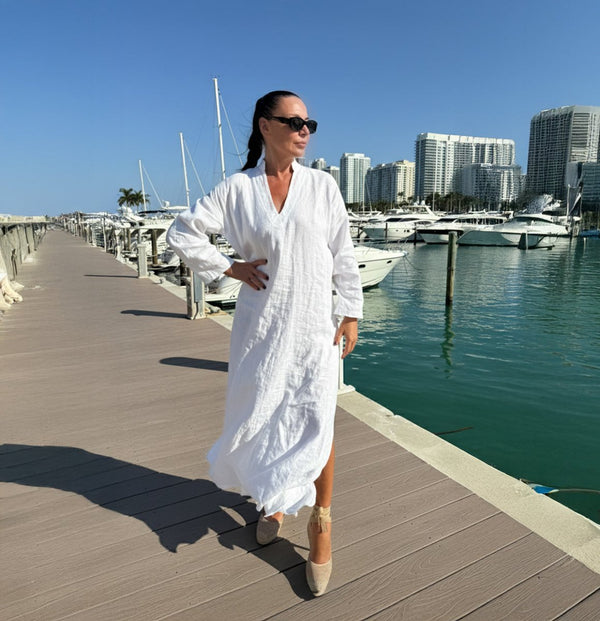Long linen dress ENAS - EUG Fashion