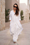 Linen white long top - Eug fashion