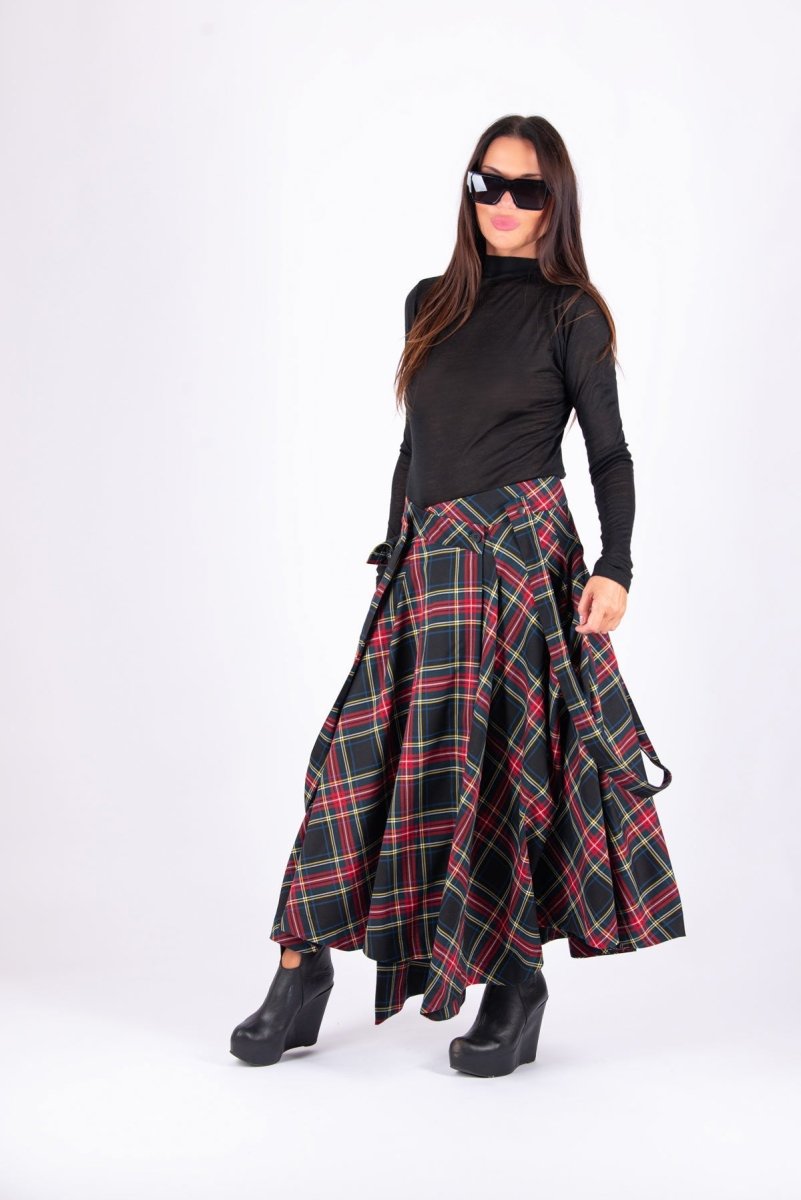 Long Plaid Skirt Zefira - EUG FASHION EugFashion 