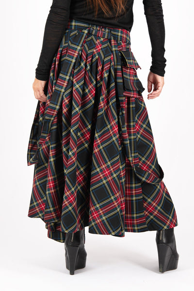 Long Plaid Skirt Zefira - EUG FASHION EugFashion 