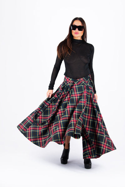 Long Plaid Skirt Zefira - EUG FASHION EugFashion 