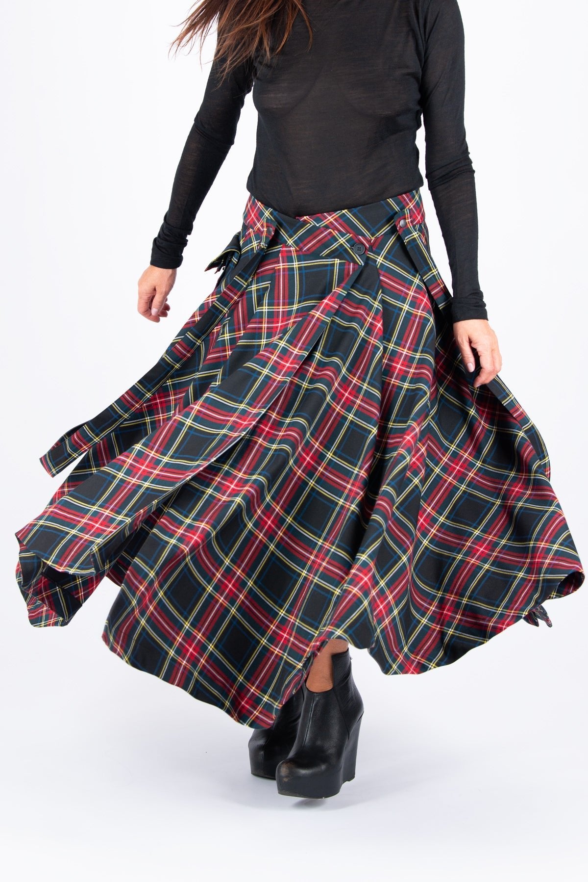 Long Plaid Skirt Zefira - EUG FASHION EugFashion 