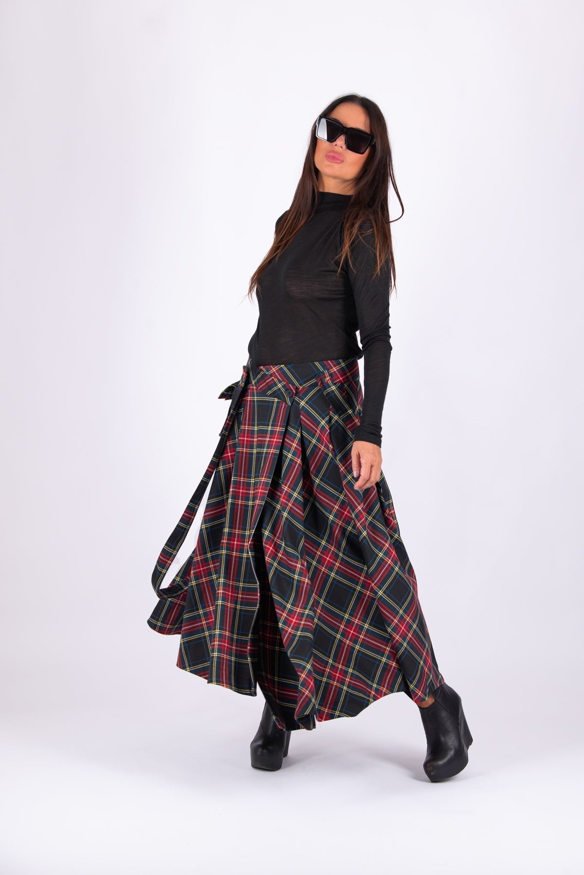 Long Plaid Skirt Zefira - EUG FASHION EugFashion 