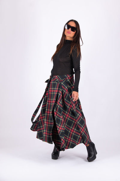 Long Plaid Skirt Zefira - EUG FASHION EugFashion 