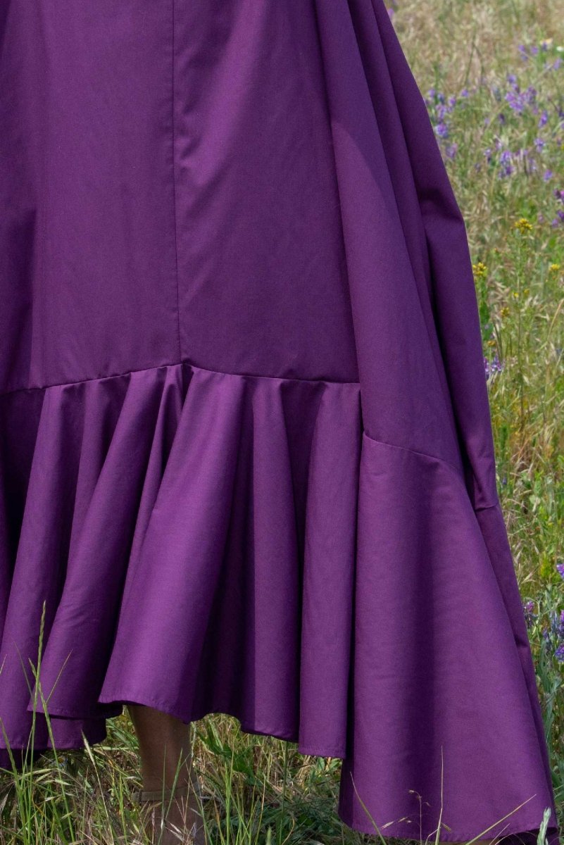 Long Purple Cotton Summer Dress DIVA - EUG Fashion