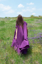 Long Purple Cotton Summer Dress DIVA - EUG Fashion