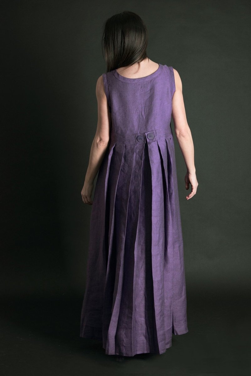 Long Sleeveless Linen Dress AMBER - EUG Fashion