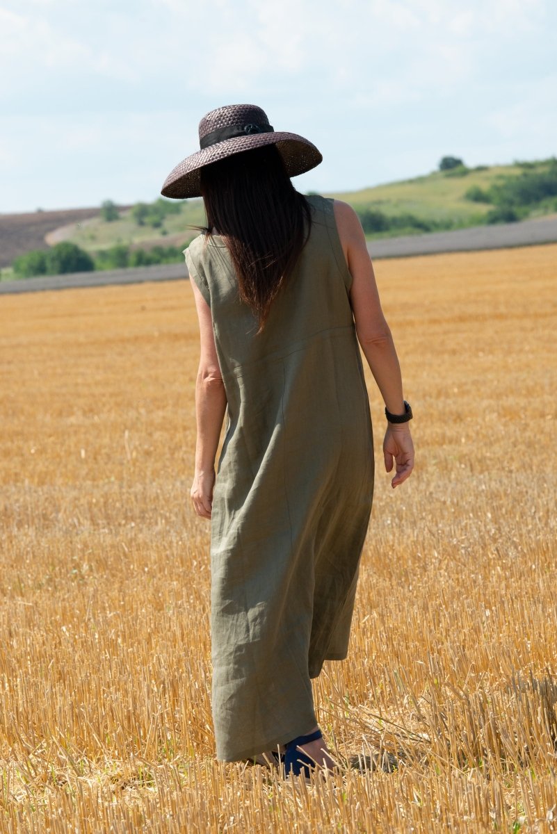 Long Sleeveless Linen Dress PRIMA - EUG Fashion EugFashion 