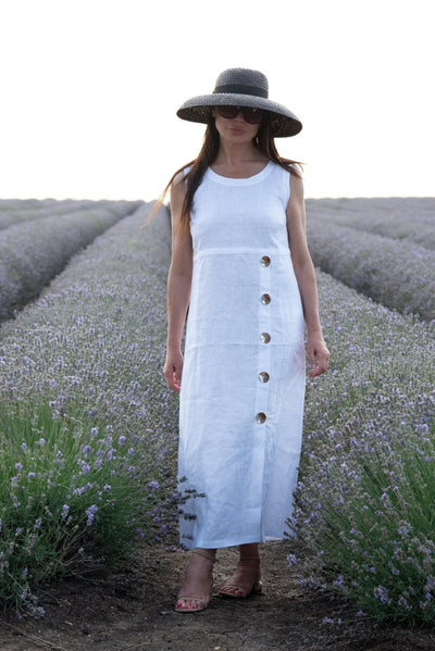 Long Sleeveless Linen Dress PRIMA - EUG Fashion EugFashion 