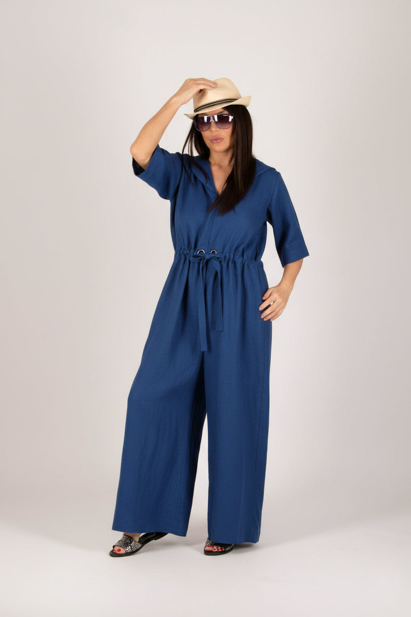Linen Hooded Jumpsuit REGINA