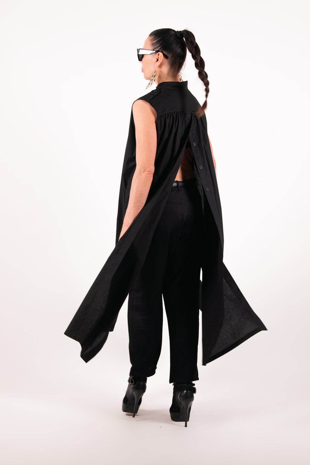 Long cotton shirt  - EUG fashion #black