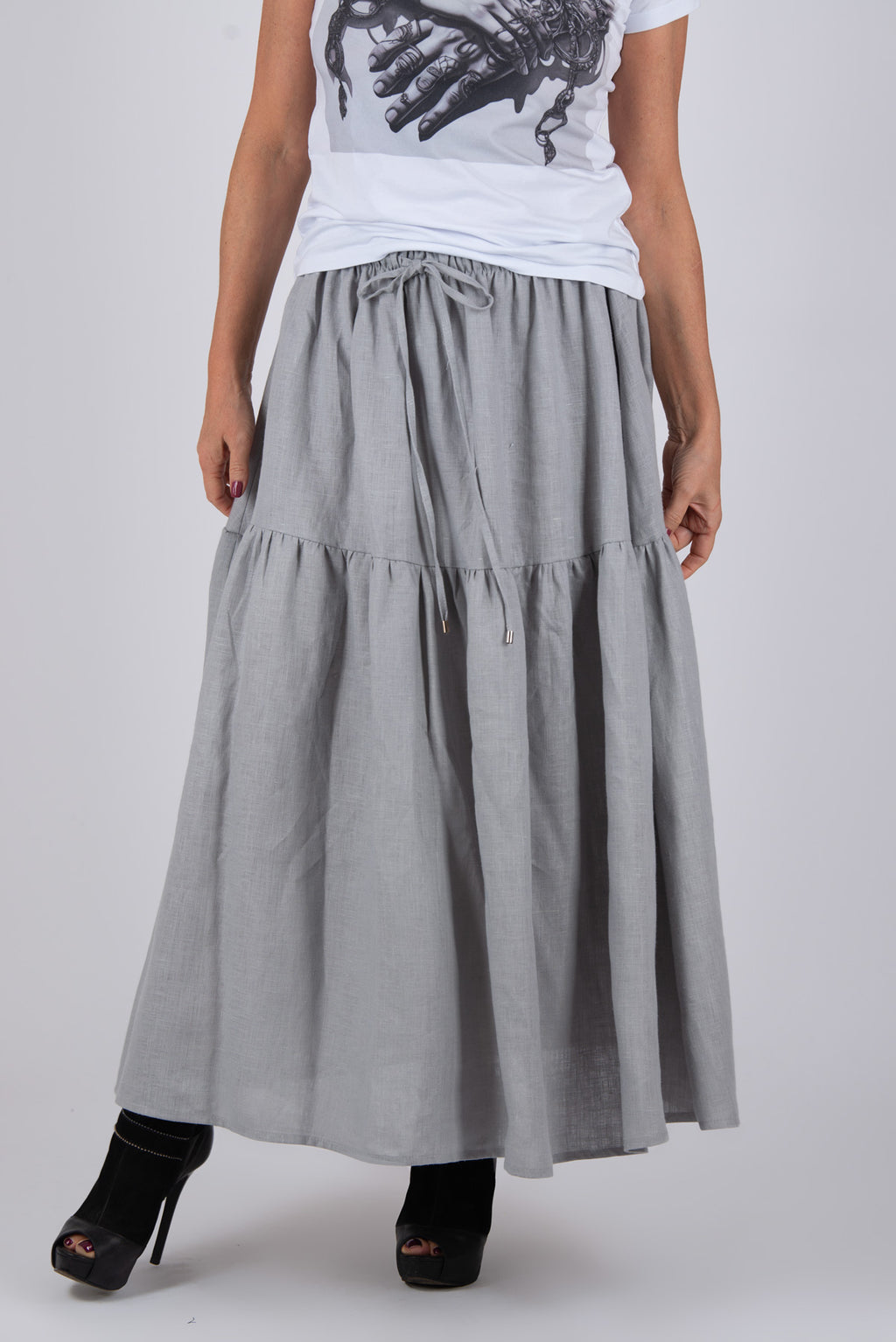 Linen Flounces Skirt - EUGF