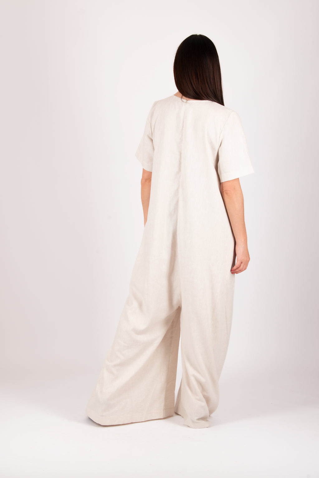 Person wearing a natural jumpsuit