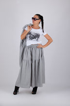 Linen Flounces Skirt - EUGF