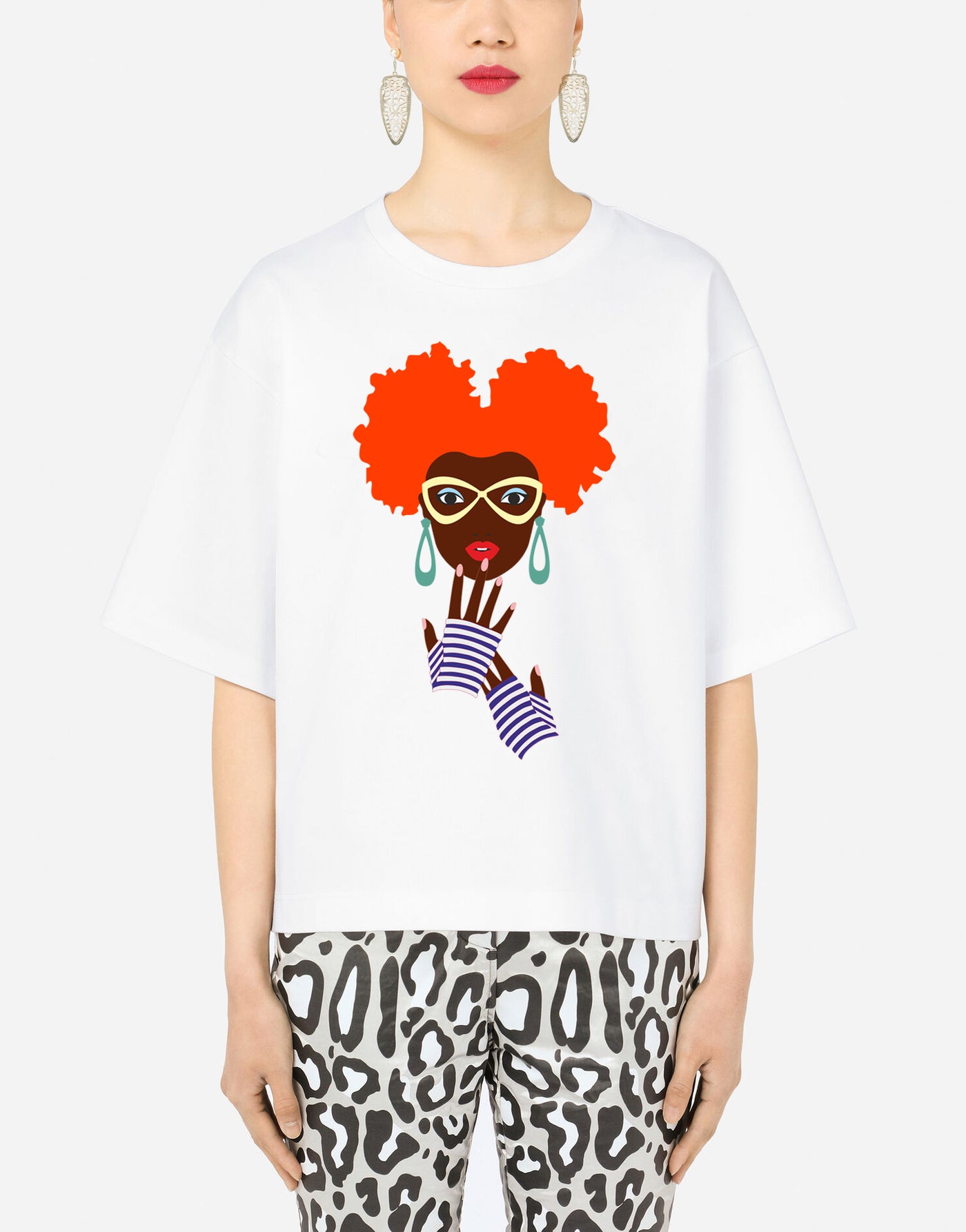 Minimalist Painted African Girl T-Shirt EugFashion 