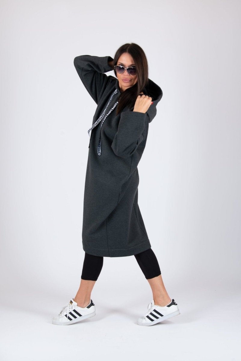 Loose Hooded Dress ELLA - EUG Fashion EugFashion 