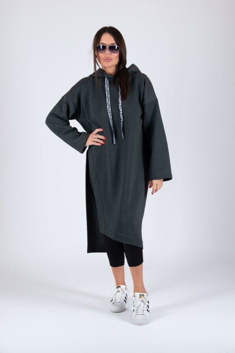 Loose Hooded Dress ELLA - EUG Fashion
