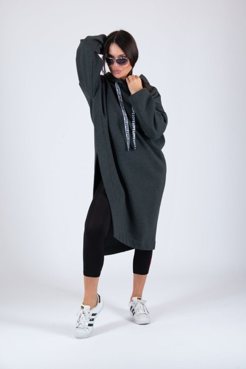 Loose Hooded Dress ELLA - EUG Fashion