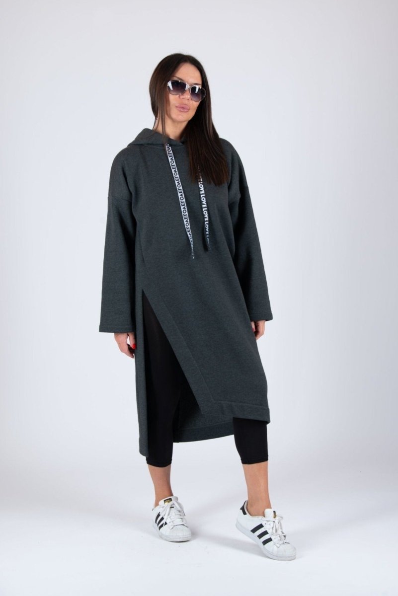 Loose Hooded Dress ELLA - EUG Fashion