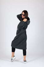 Loose Hooded Dress ELLA - EUG Fashion