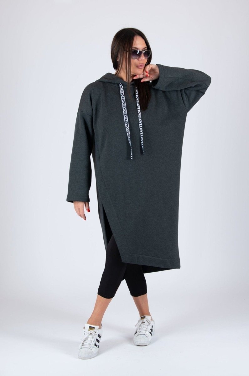 Loose Hooded Dress ELLA - EUG Fashion