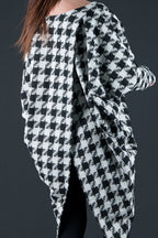 Loose Houndstooth Cotton Tunic FABIANA - EUG Fashion