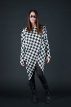 Loose Houndstooth Cotton Tunic FABIANA - EUG Fashion