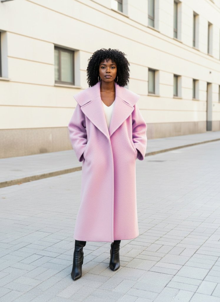 Loose Winter Pink Coat SIRI - EUG Fashion EugFashion 