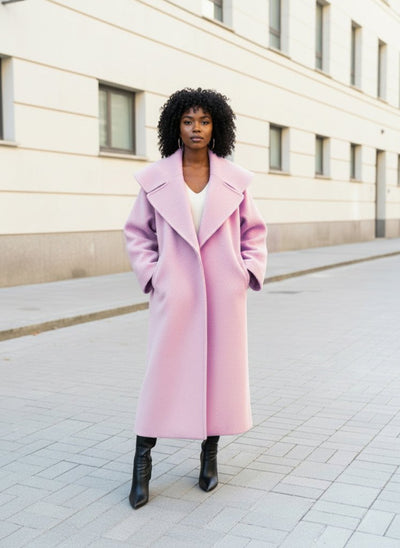 Loose Winter Pink Coat SIRI - EUG Fashion EugFashion 