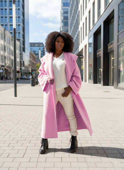 Loose Winter Pink Coat SIRI - EUG Fashion EugFashion 