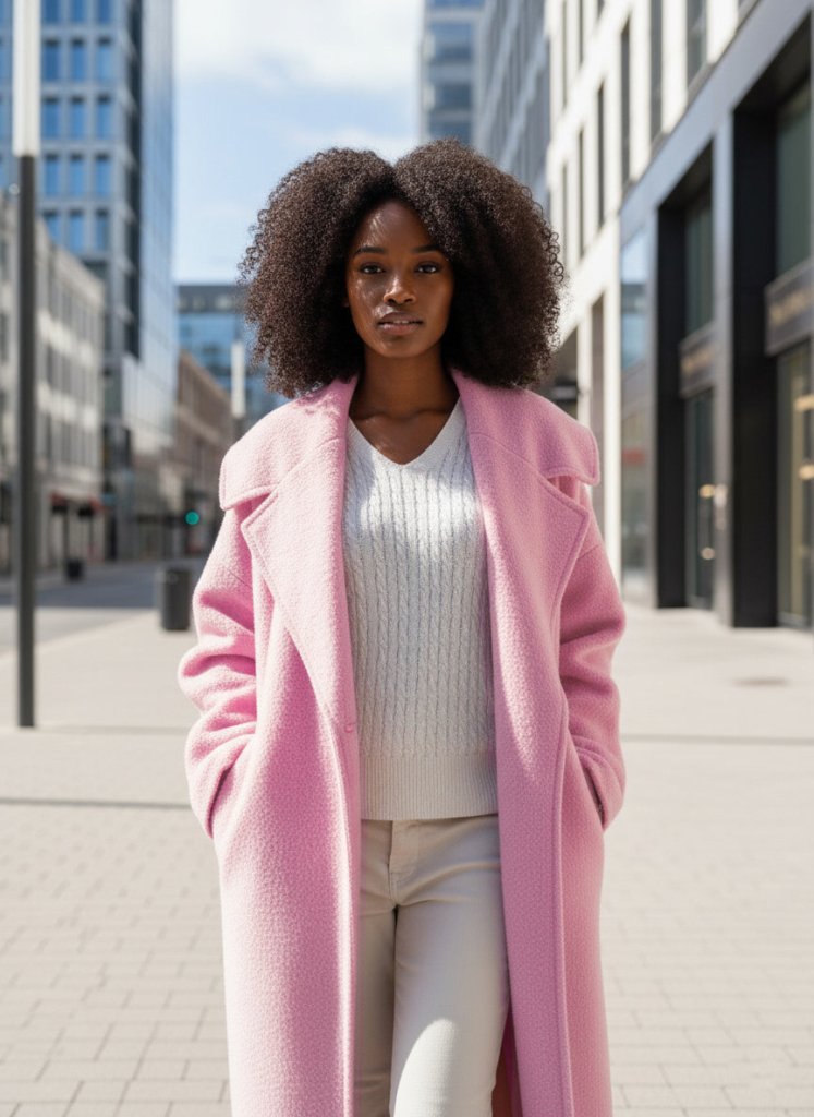 Loose Winter Pink Coat SIRI - EUG Fashion EugFashion 