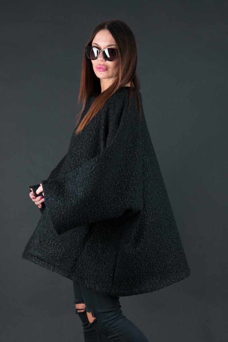 Loose Winter Poncho MAGDALENA - EUG Fashion