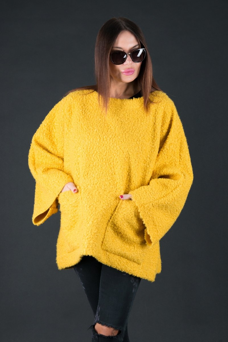 Loose Winter Poncho MAGDALENA - EUG Fashion