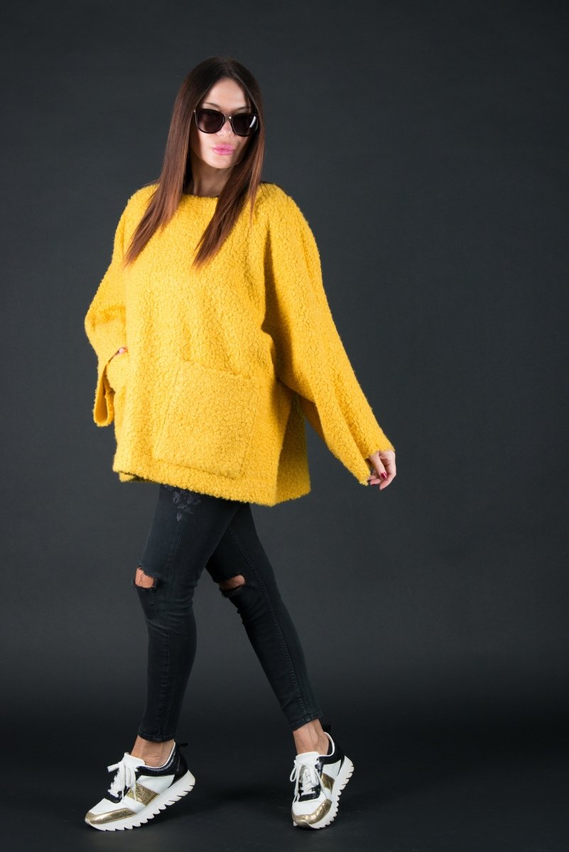 Loose Winter Poncho MAGDALENA - EUG Fashion