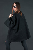 Loose Winter Poncho MAGDALENA - EUG Fashion