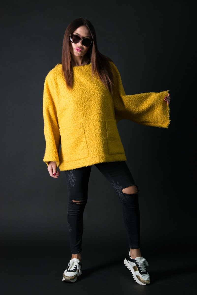 Loose Winter Poncho MAGDALENA - EUG Fashion