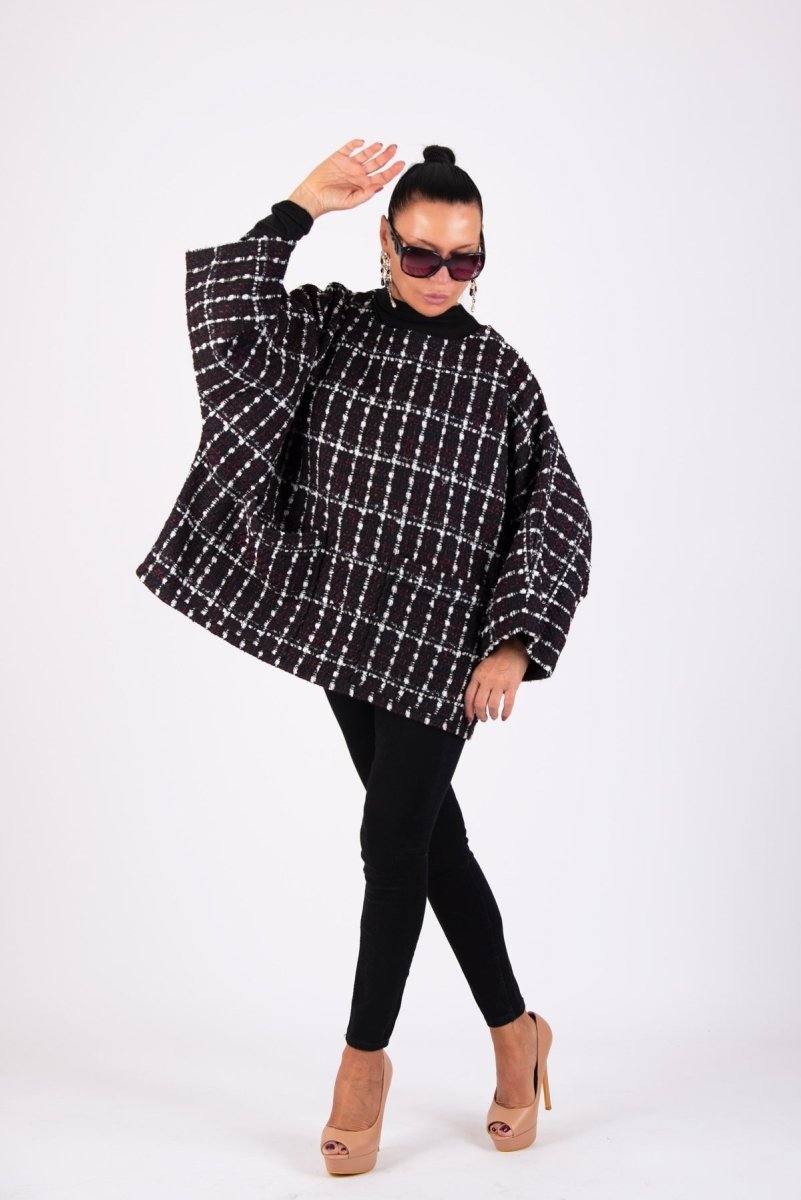 Loose Winter Poncho MAGDALENA - EUG Fashion