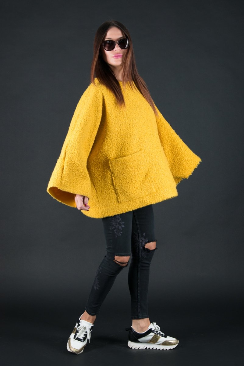 Loose Winter Poncho MAGDALENA - EUG Fashion