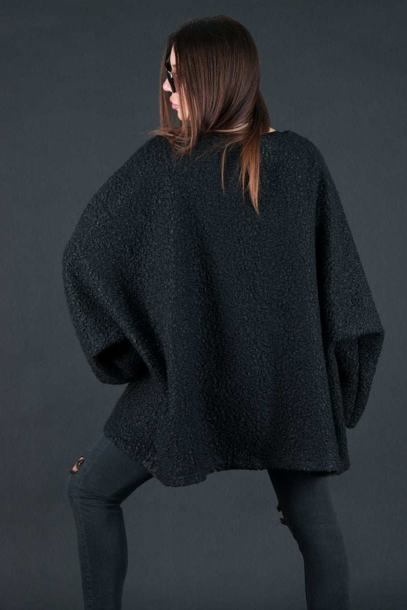 Loose Winter Poncho MAGDALENA - EUG Fashion
