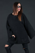 Loose Winter Poncho MAGDALENA - EUG Fashion