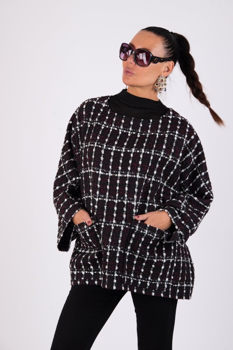 Loose Winter Poncho MAGDALENA - EUG Fashion