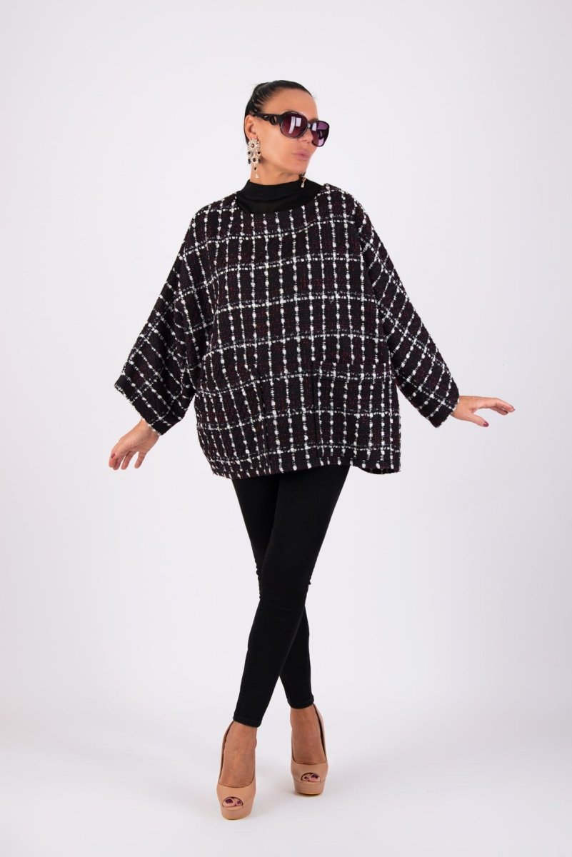 Loose Winter Poncho MAGDALENA - EUG Fashion