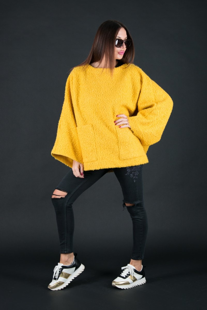 Loose Winter Poncho MAGDALENA - EUG Fashion