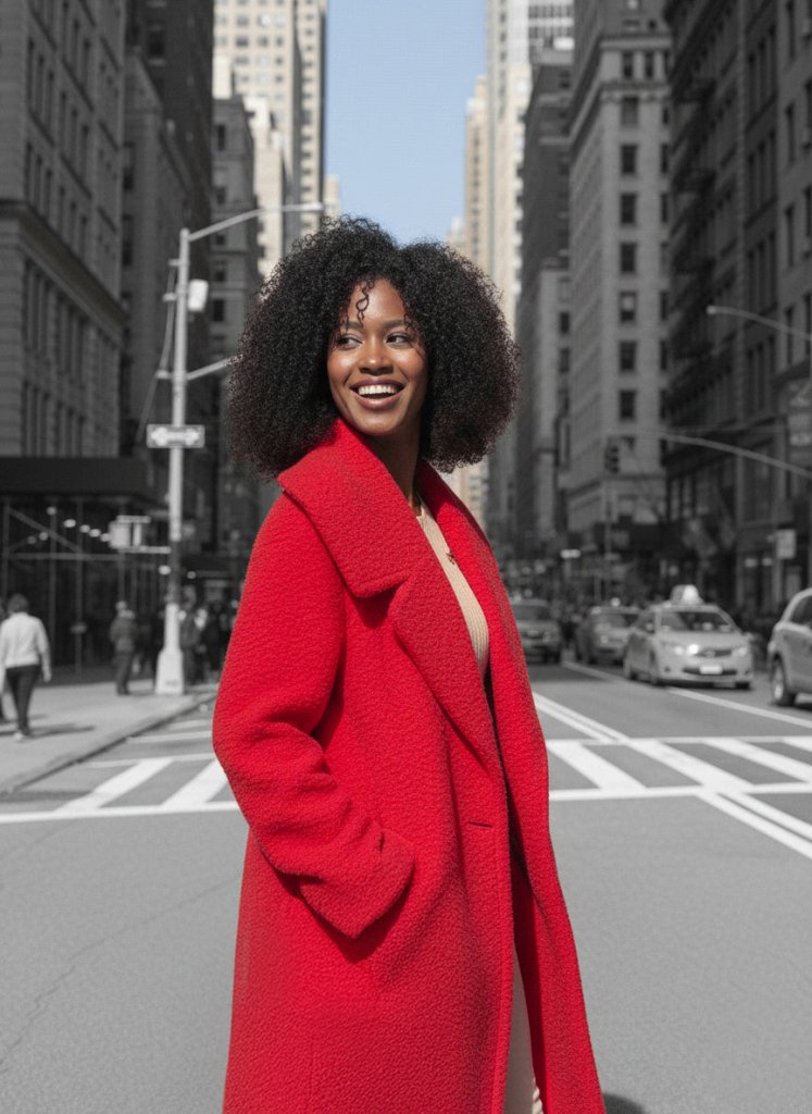 Loose Winter Red Coat SIRI - EUG Fashion EugFashion 