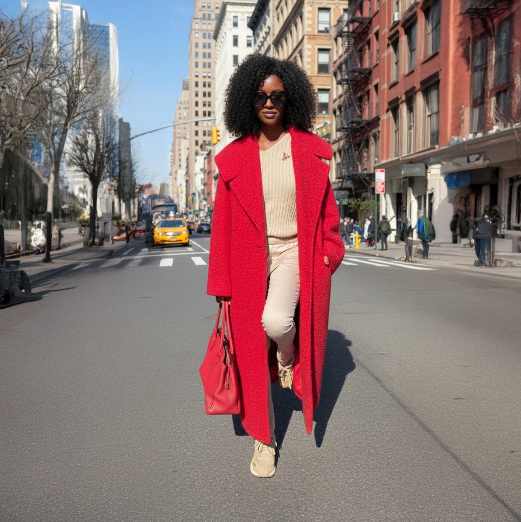 Loose Winter Red Coat SIRI - EUG Fashion EugFashion 