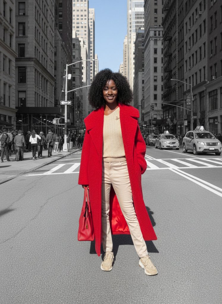 Loose Winter Red Coat SIRI - EUG Fashion EugFashion 