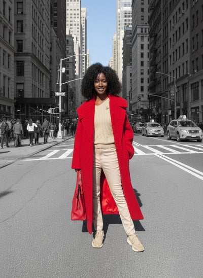 Loose Winter Red Coat SIRI - EUG Fashion EugFashion 