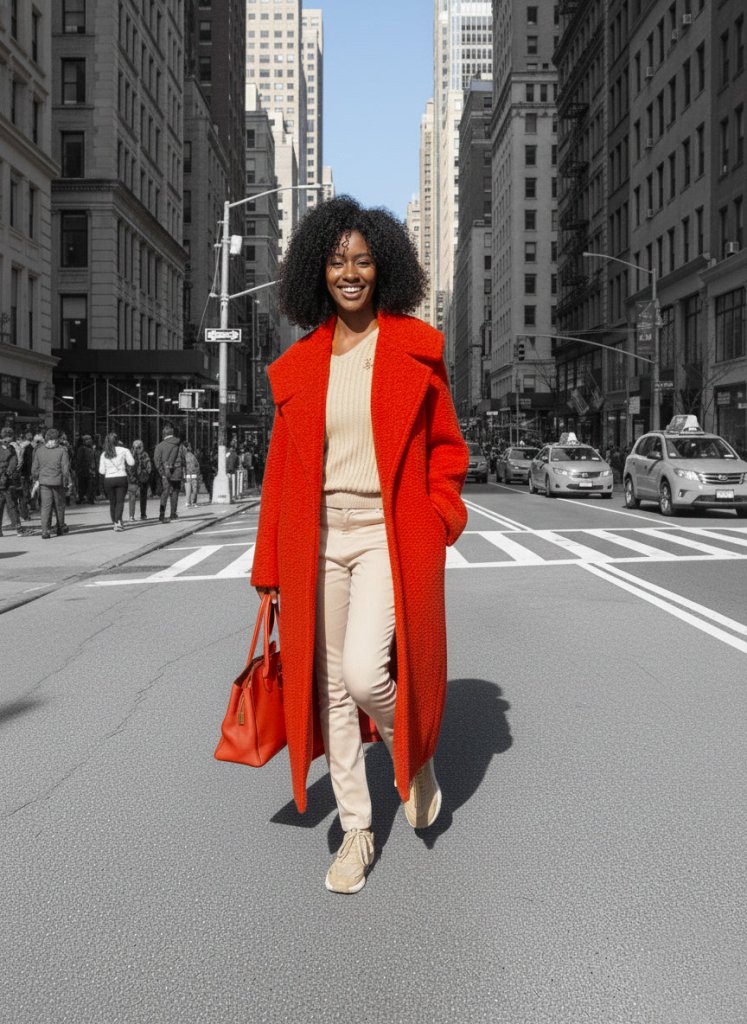 Loose Winter Red Coat SIRI - EUG Fashion EugFashion 