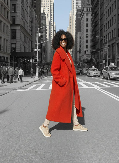 Loose Winter Red Coat SIRI - EUG Fashion EugFashion 