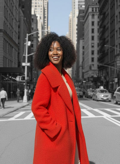 Loose Winter Red Coat SIRI - EUG Fashion EugFashion 